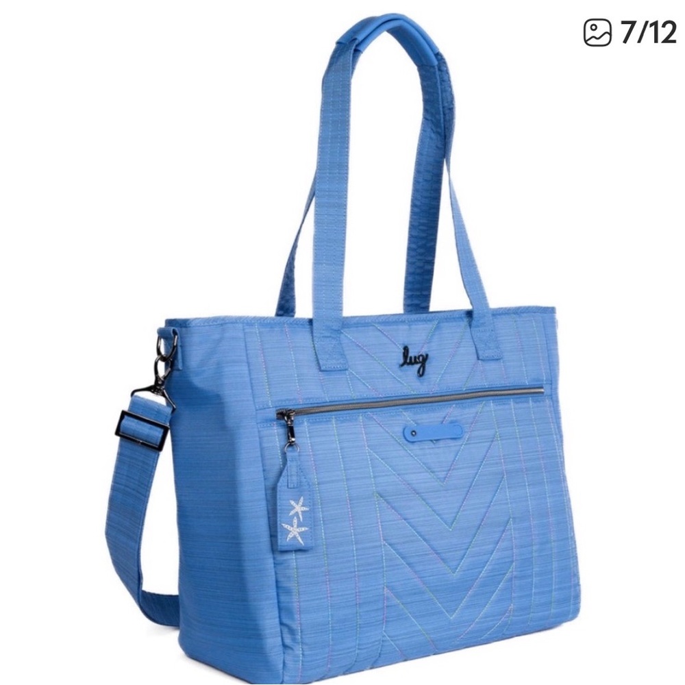 Lug Paddle Sky Blue Quilted Tote Bag NWOT